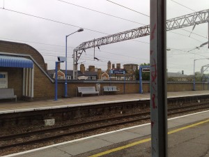 A gloomy train station